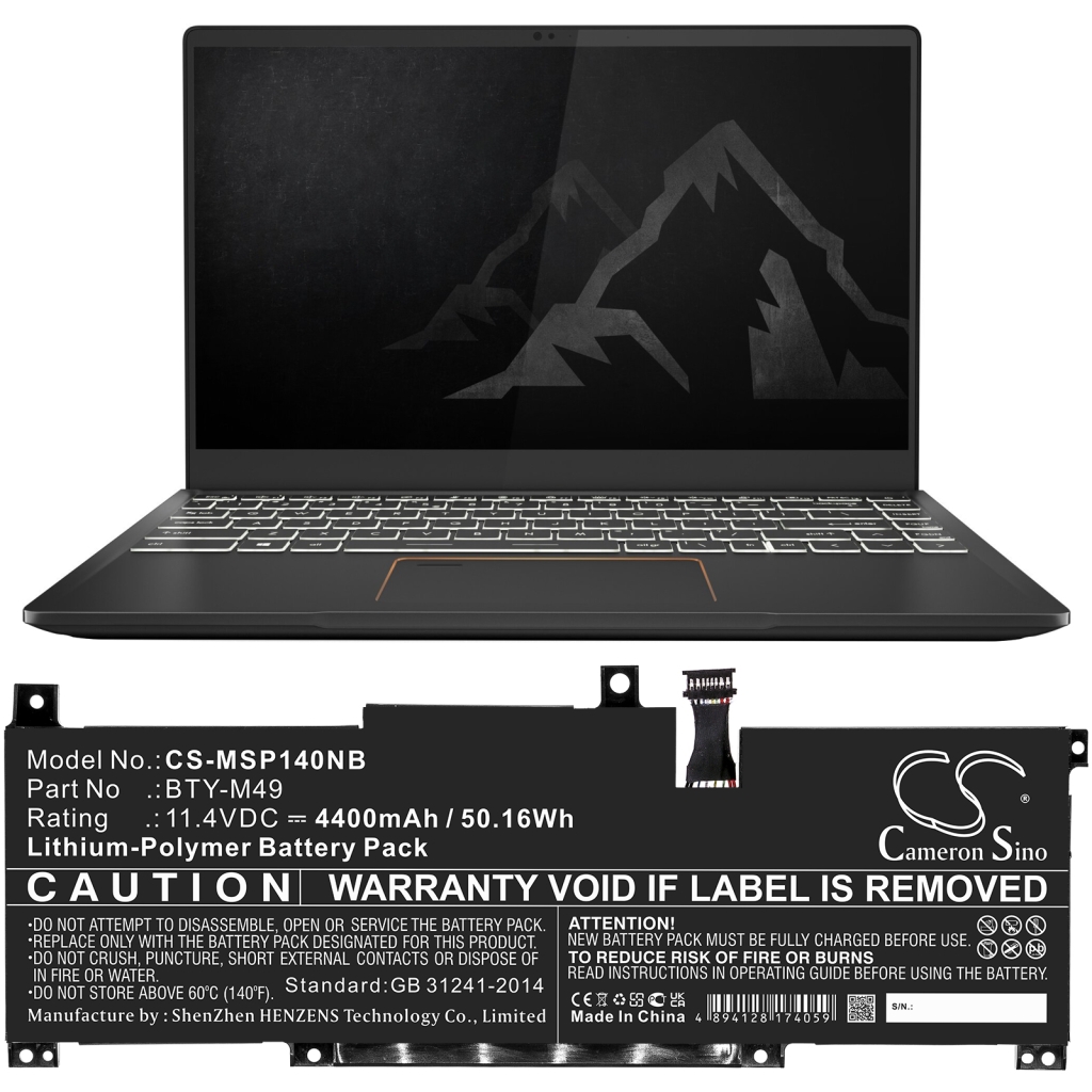 Baterija za prijenosno računalo MSI CS-MSP140NB