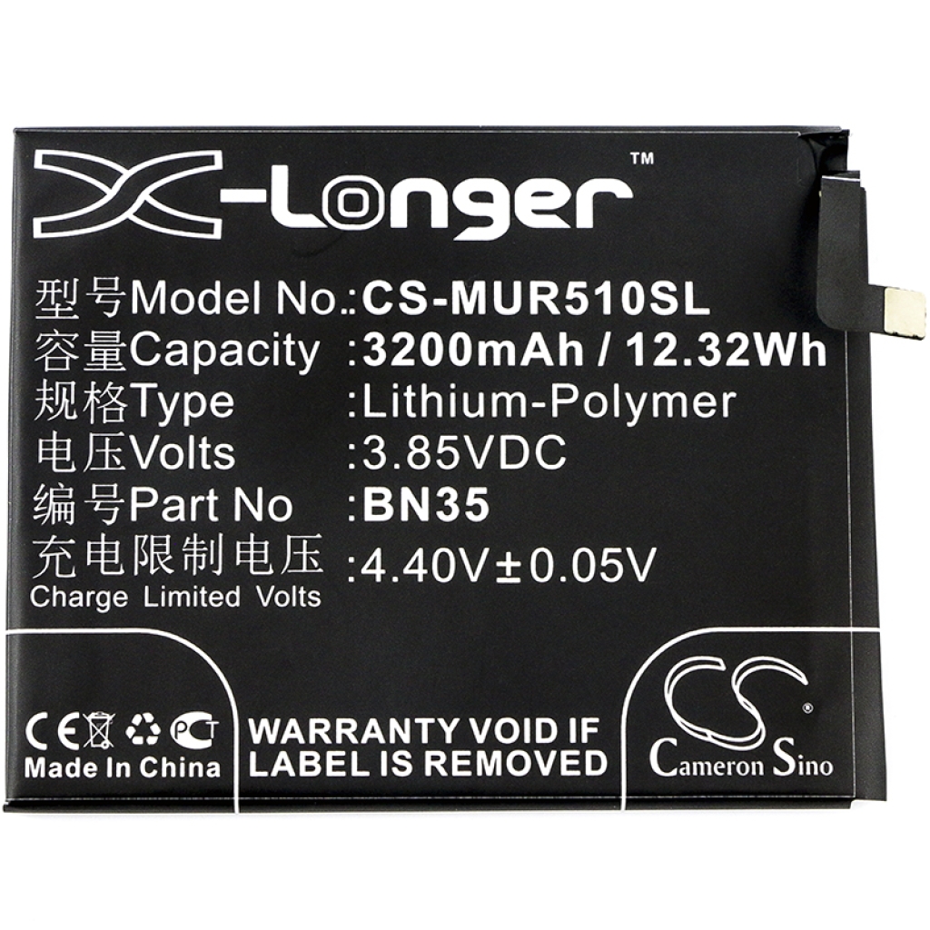 Compatible battery replacement for Xiaomi BN35
