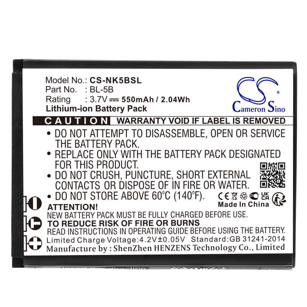 Alcatel Nokia Vodafone Baterija za GPS, Navigator BLU ... CS-NK5BSL