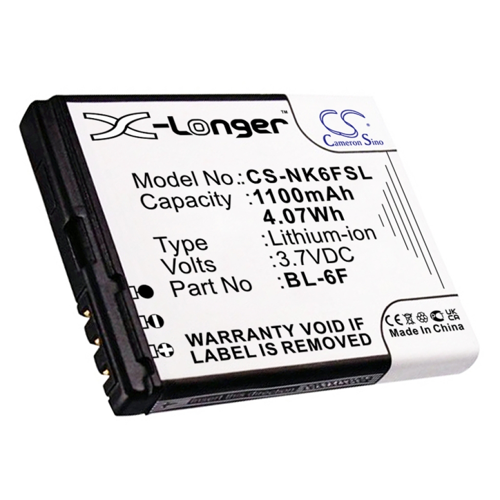 Kompatibilna zamjena baterije za Nokia BL-6F,N6F10T