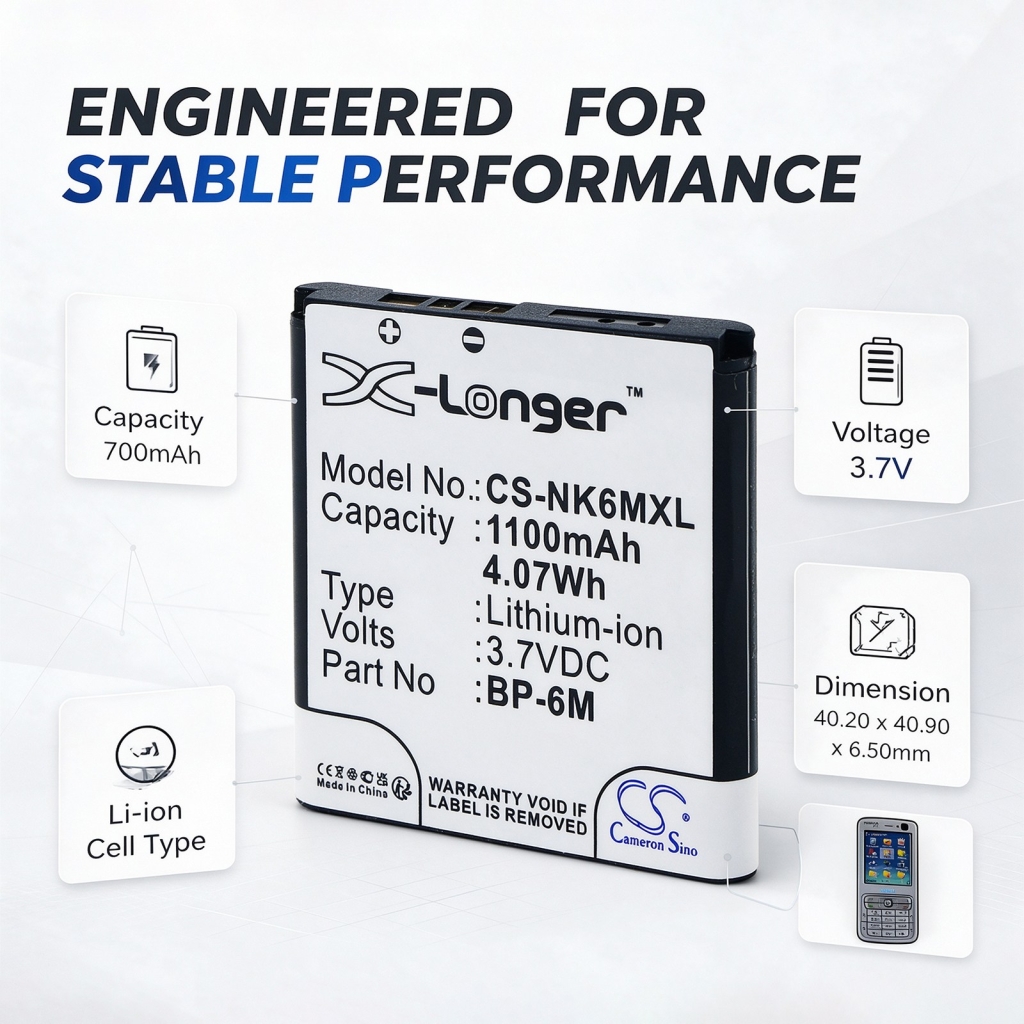 Batteries compatible with Nokia 3250 3250 XpressMusic CS-NK6MXL
