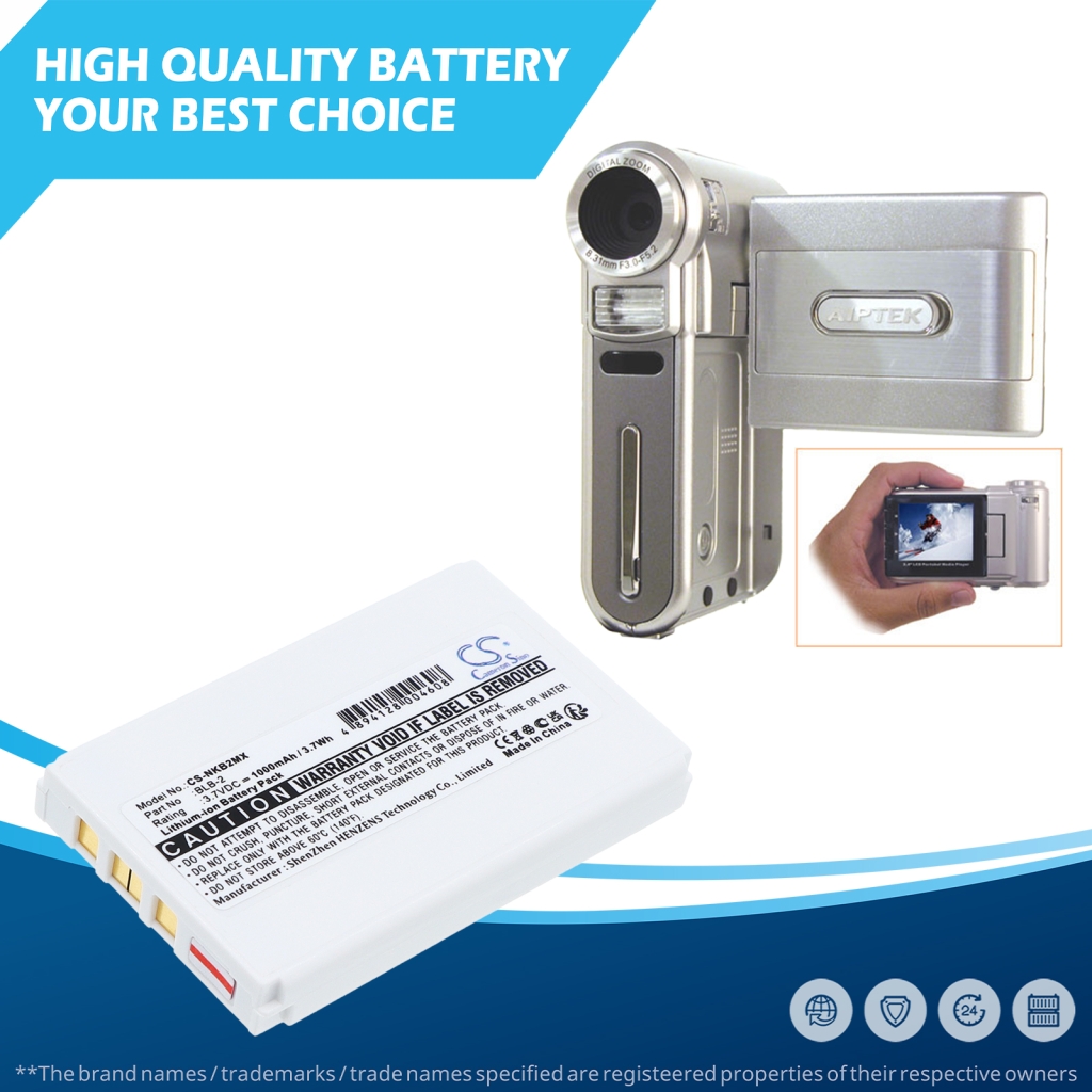 Baterija kompatibilno s Nokia Aiptek G-Shot Mitsuba Mustek SVP Fortuna Bell & howell Technaxx CS-NKB2MX