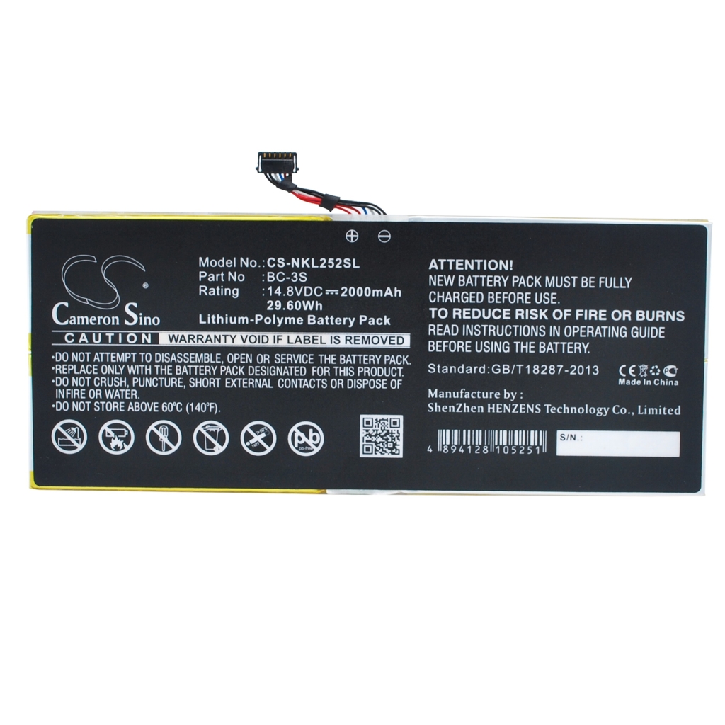 Baterija kompatibilno s Nokia CS-NKL252SL
