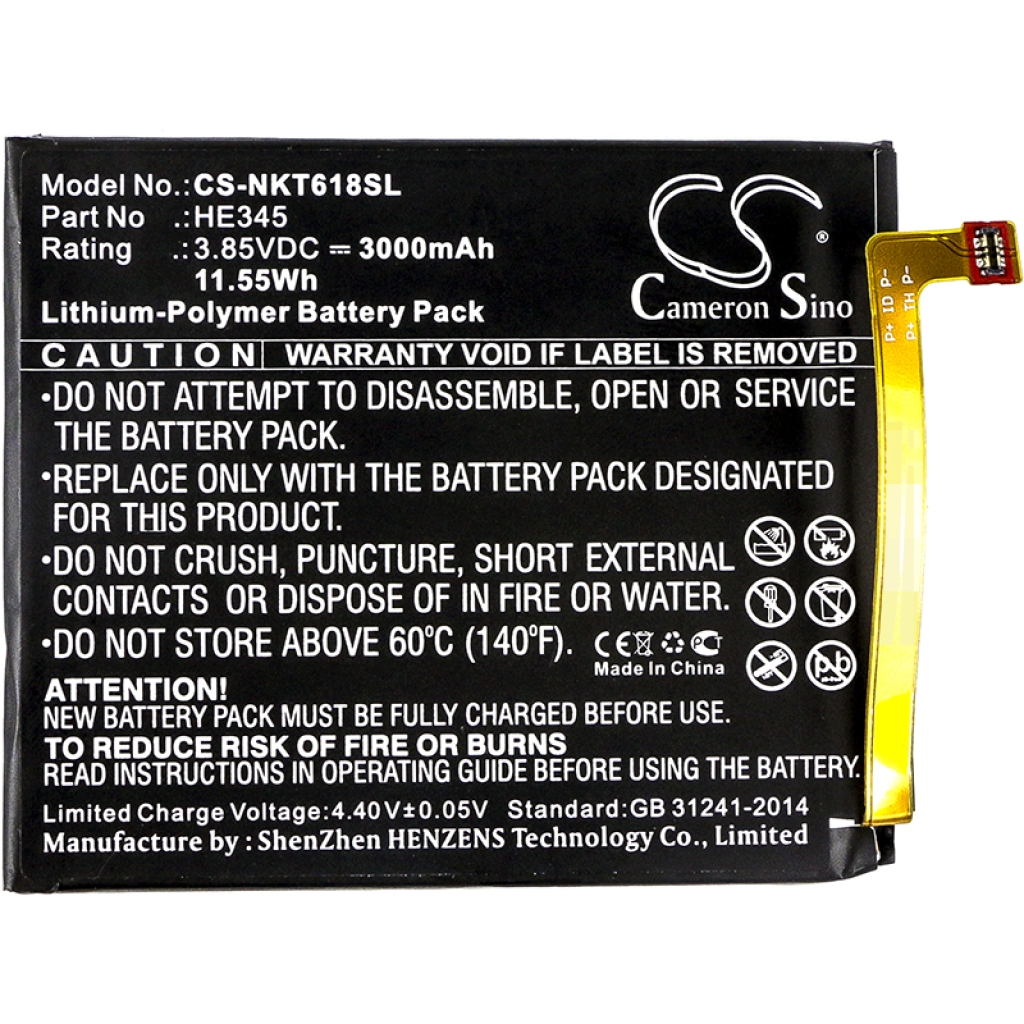 Kompatibilna zamjena baterije za Nokia HE345,HE353