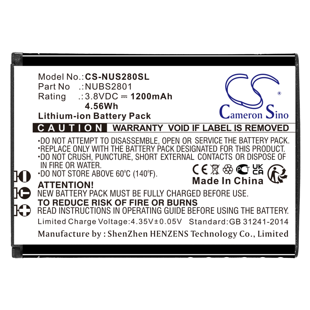 Baterija za mobilni telefon Nuu S2801L (CS-NUS280SL)