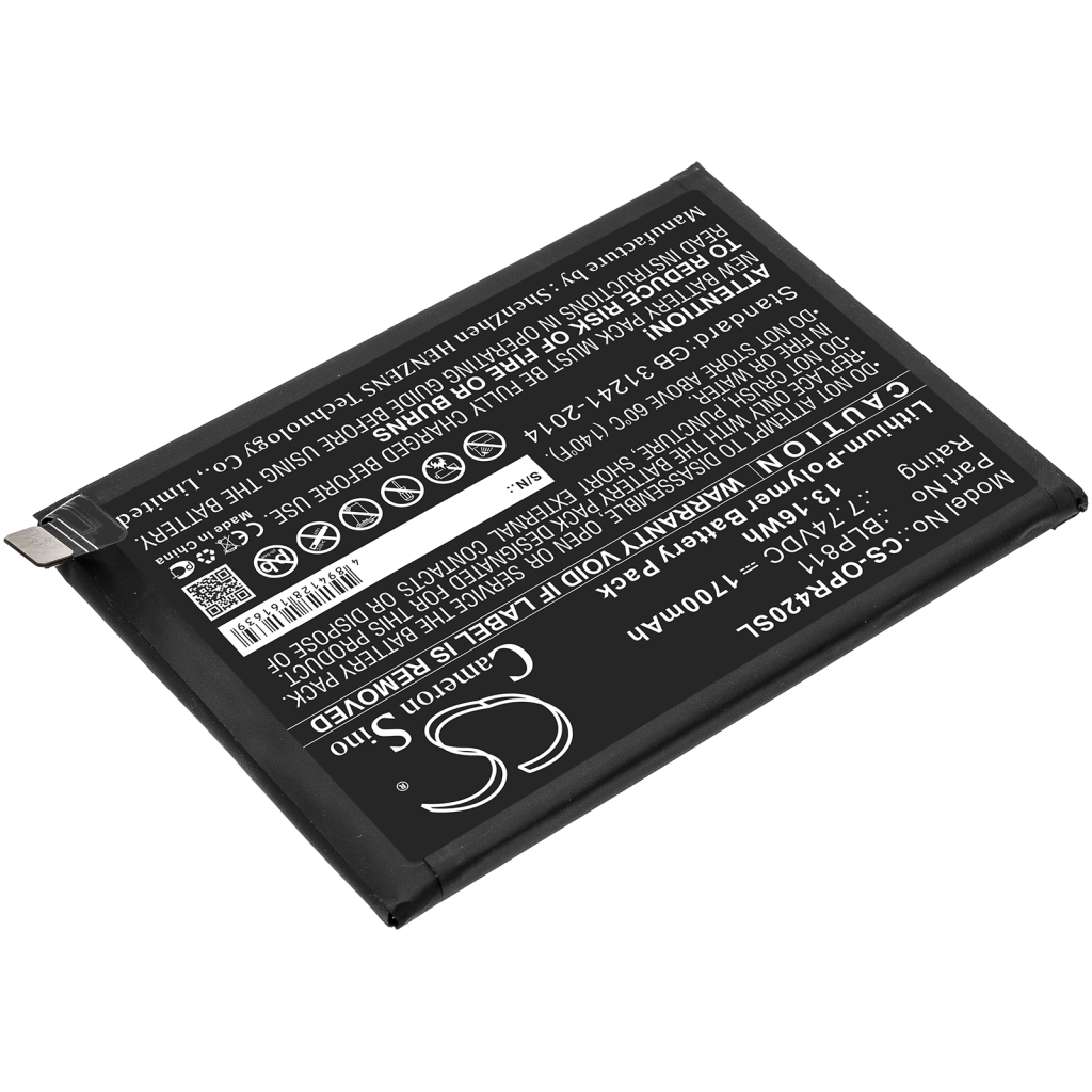 Compatible battery replacement for OPPO BLP811