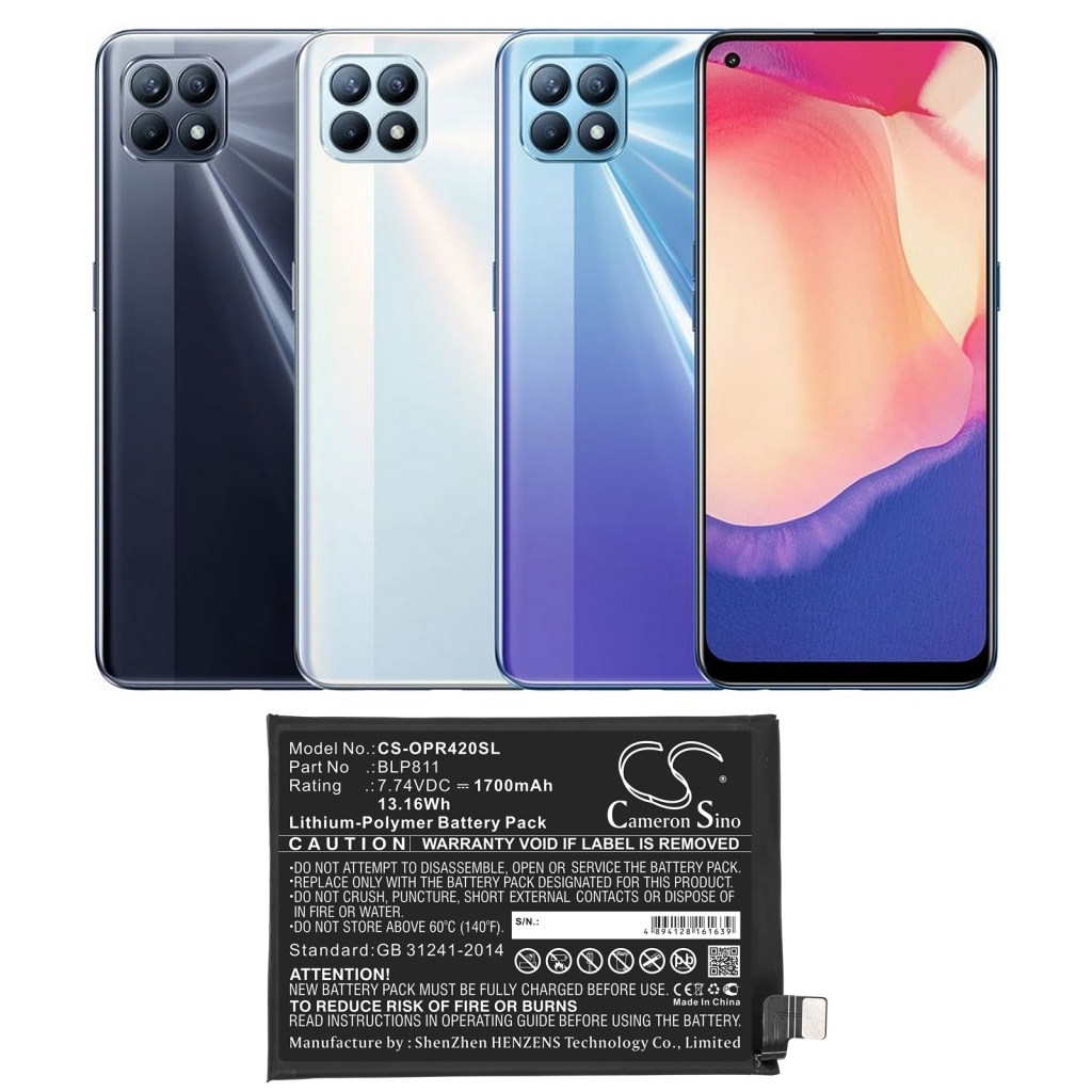 Compatible battery replacement for OPPO BLP811