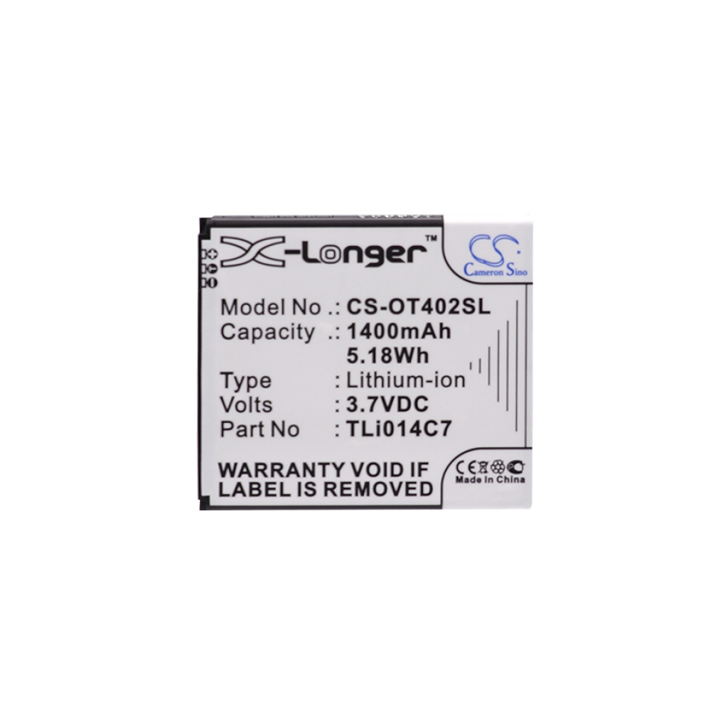 Kompatibilna zamjena baterije za Alcatel TLI014C7,TLP020A2
