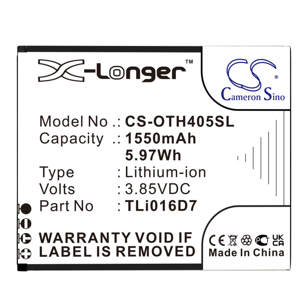 Baterija za mobilni telefon Alcatel OT-4055U (CS-OTH405SL)