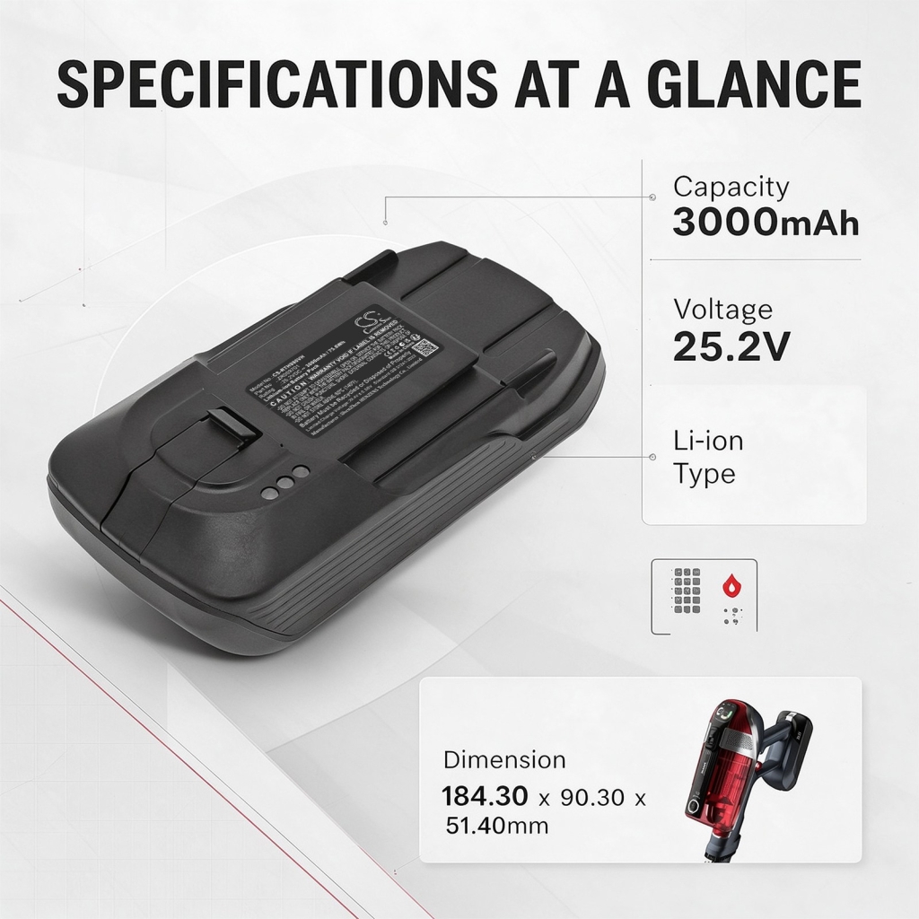 Battery for Tefal X-Force Flex 11.60