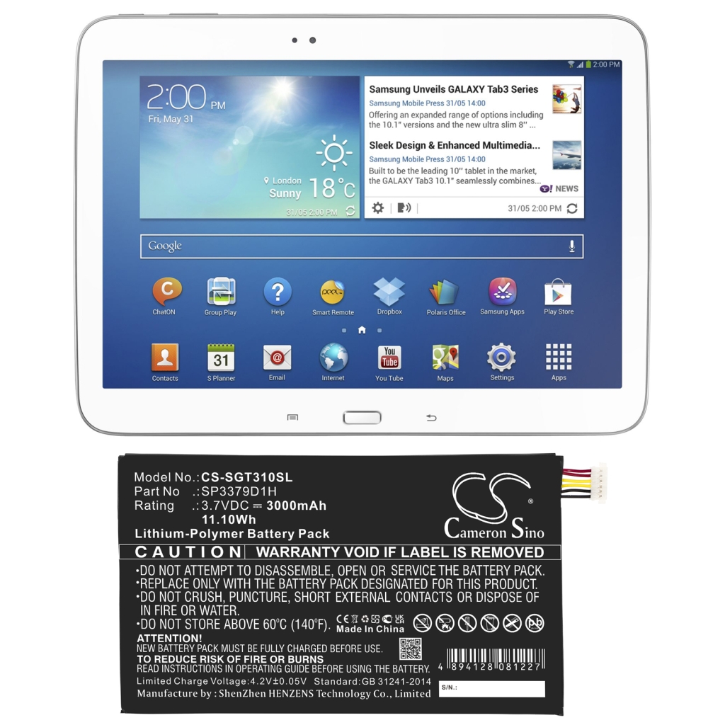 Baterija za tablet Samsung SM-T310 Galaxy Tab 3 8.0 WiFi (CS-SGT310SL)