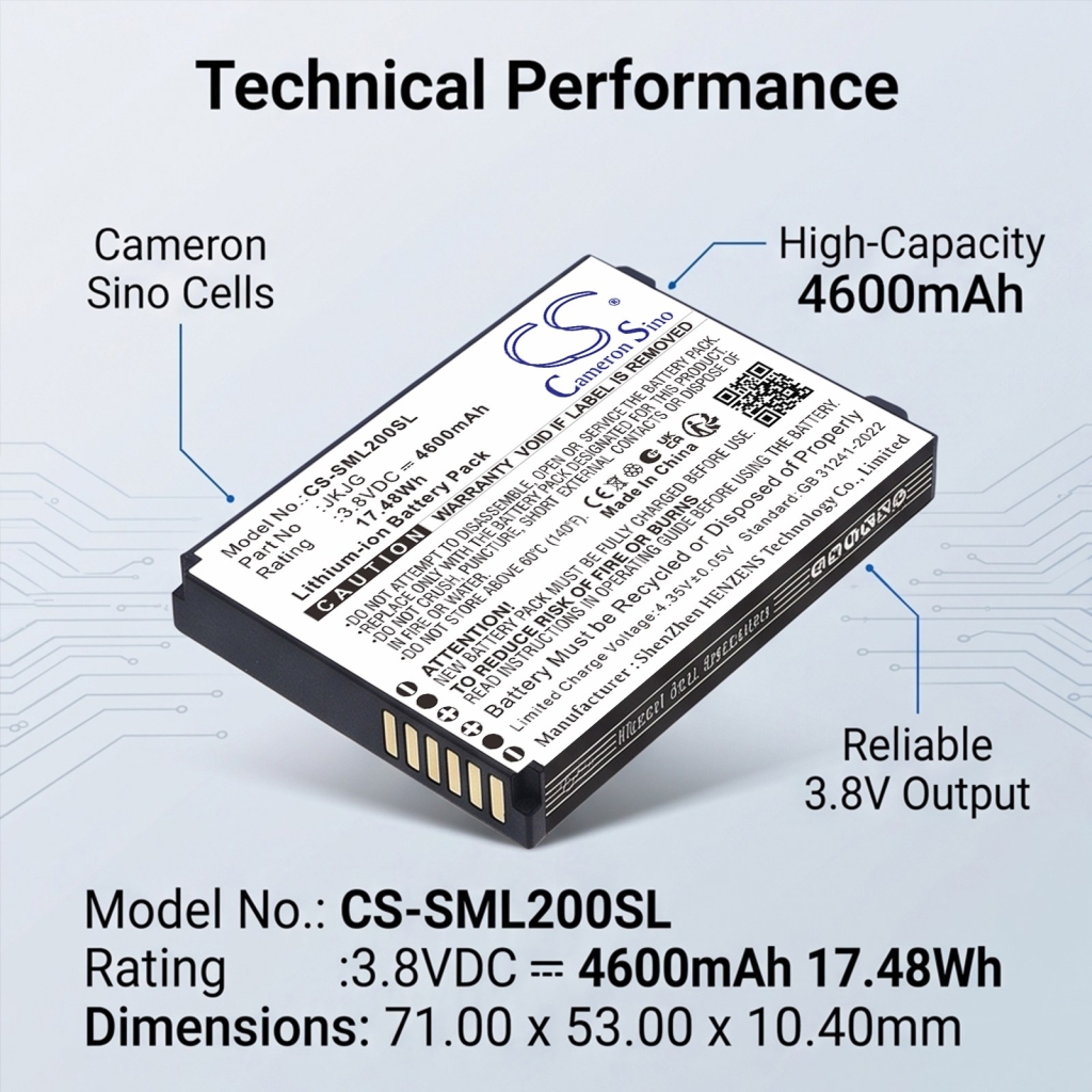 Batteries compatible with Sunmi L2K L2K CS-SML200SL