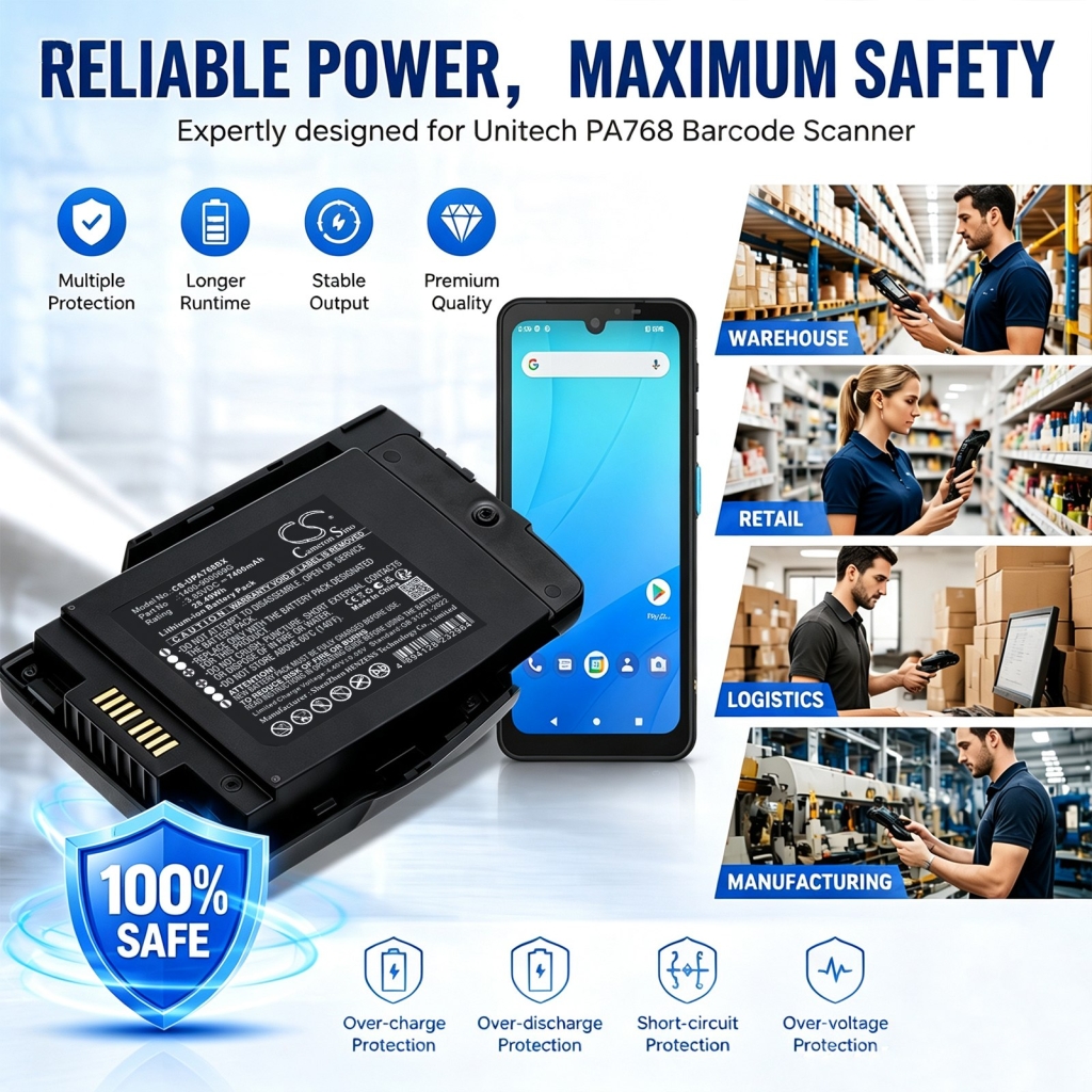 Baterije kompatibilno s Unitech PA768 PA768 Rugged Mobile Computer CS-UPA768BX