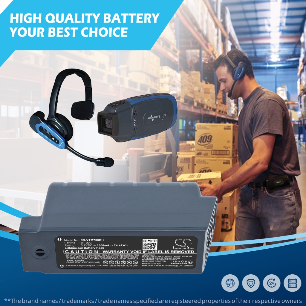 Battery for Vocollect A720