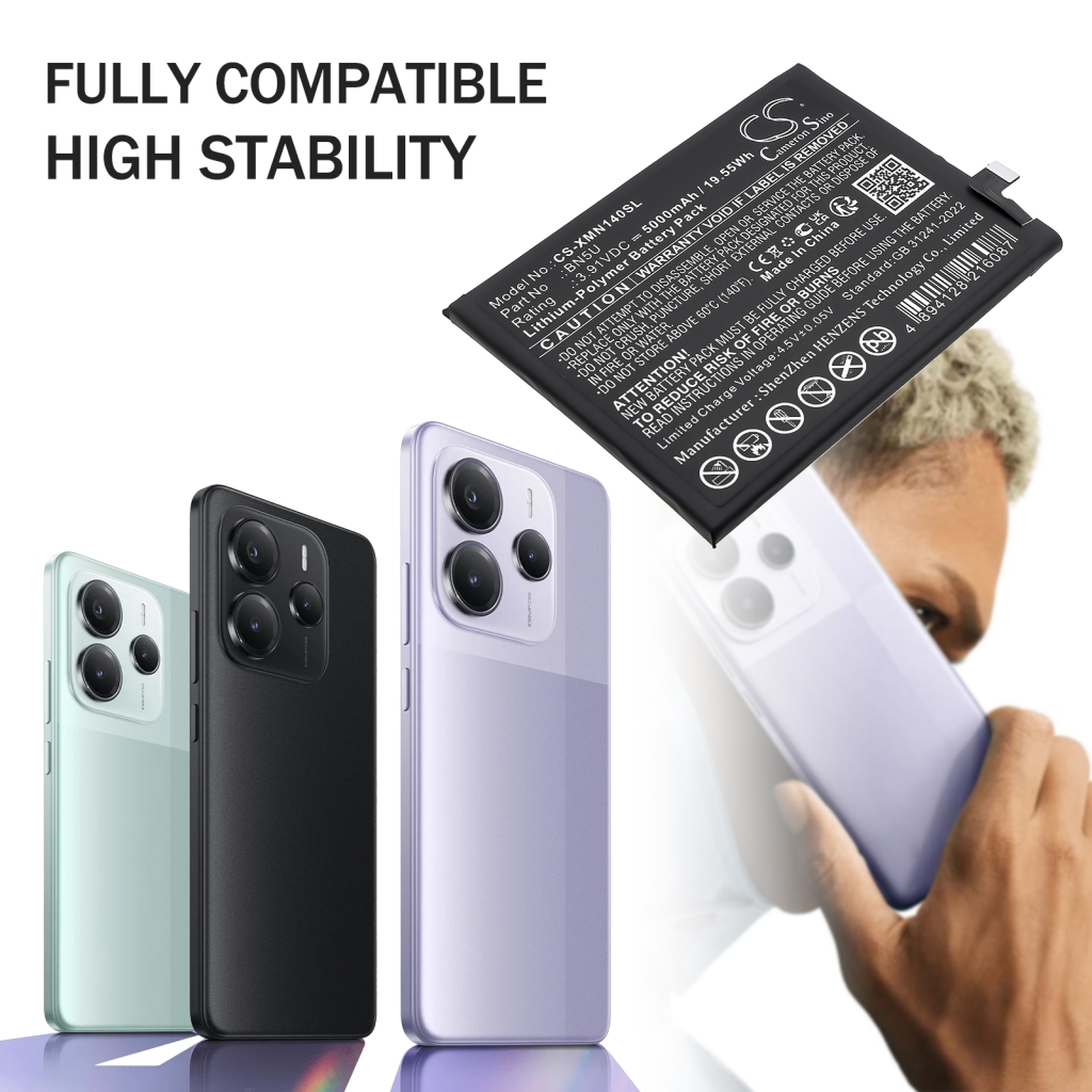 Compatible battery replacement for Xiaomi BN5U