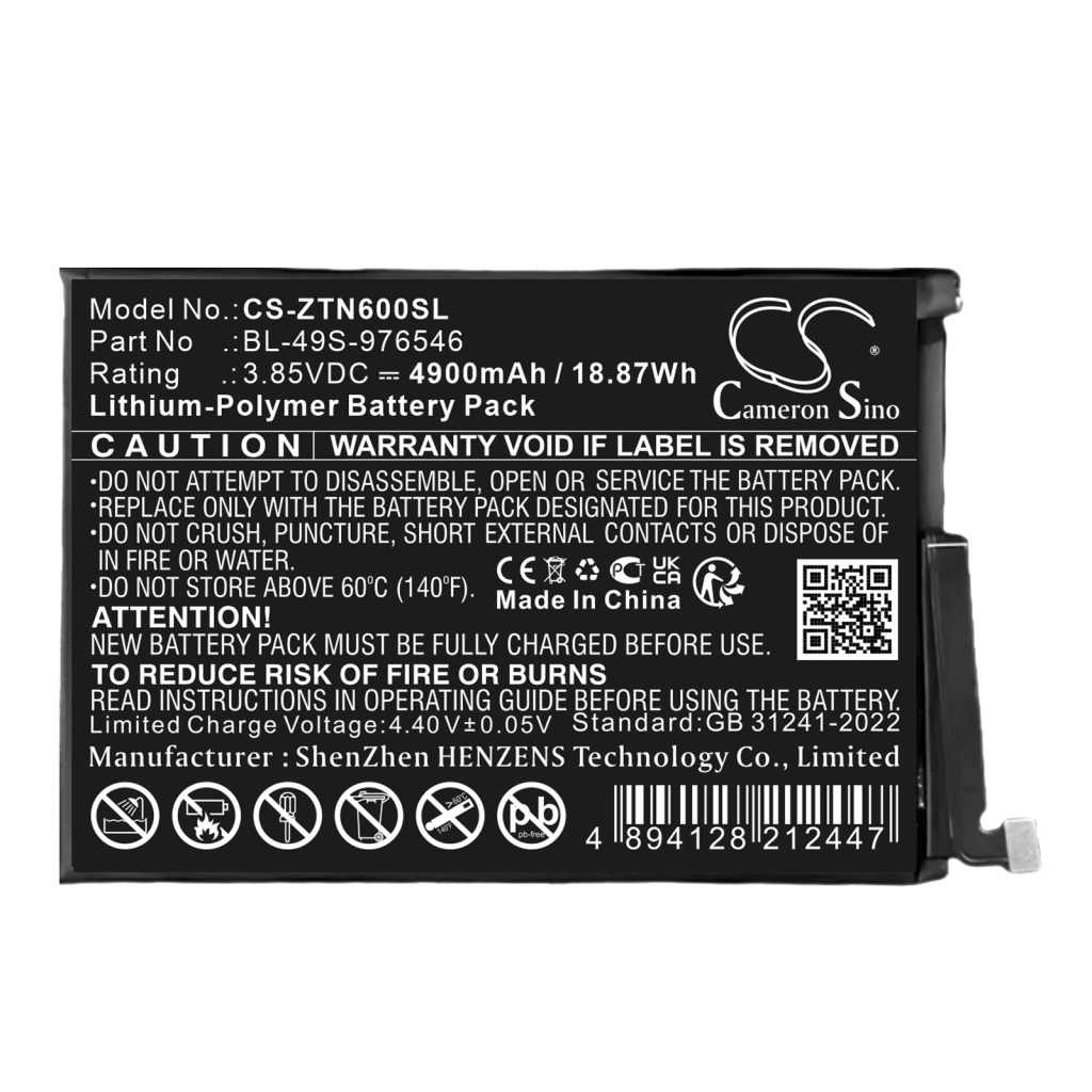 Baterija za mobilni telefon ZTE CS-ZTN600SL