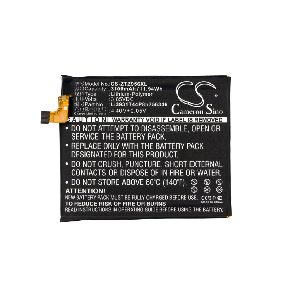 Compatible battery replacement for ZTE LI3931T44P8H756346