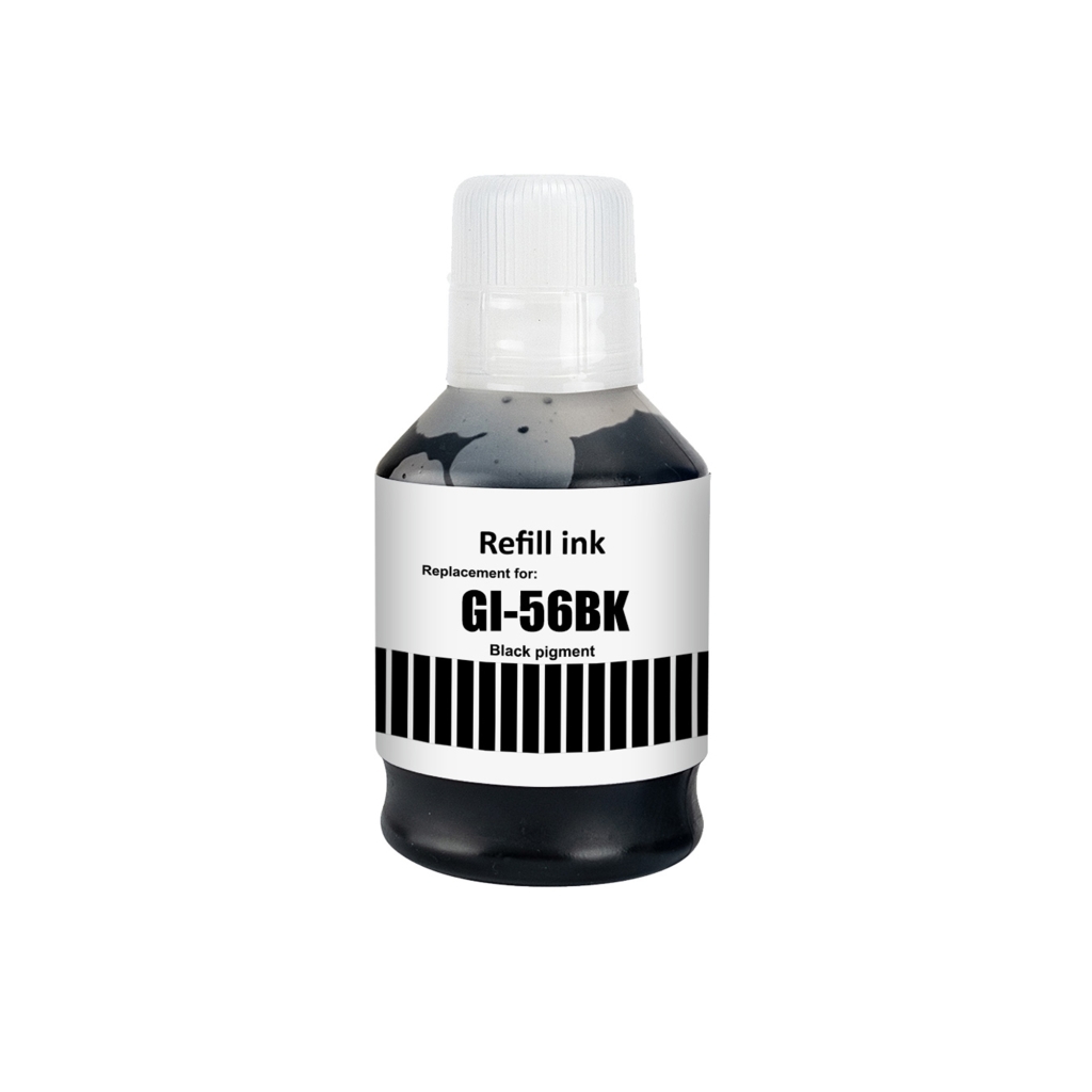 Compatible with Canon GI-56BK / 170ml Ink Black (Printing ink - Pigment)